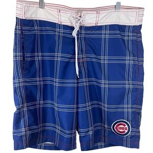 MLB Chicago Cubs Baseball Blue Board Shorts Swimming Trunks Size M- 9.5" Inseam